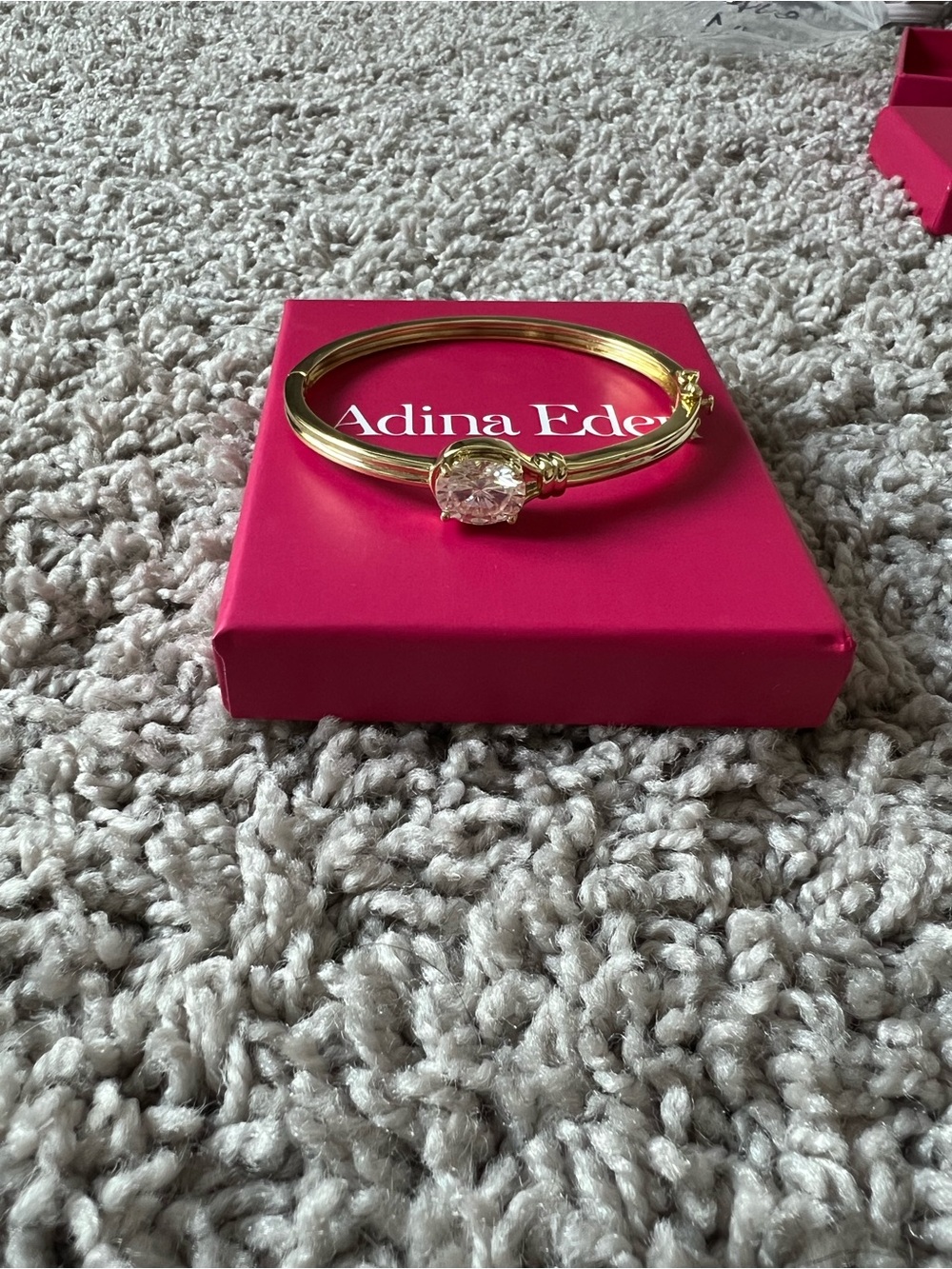 Adina Eden Moissanite Bezel Oval Stone Bangle